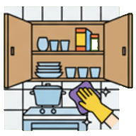 Услуга: Уборка внутри кухонных шкафов (заполненных) Бельцы